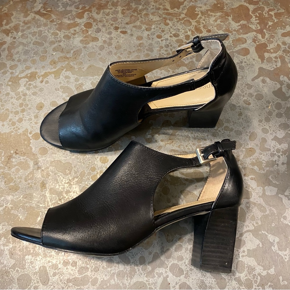 Adrienne Vittadini Shoes Heels Woman’s Leather Bootie Open Toe 7.5 ankle boots